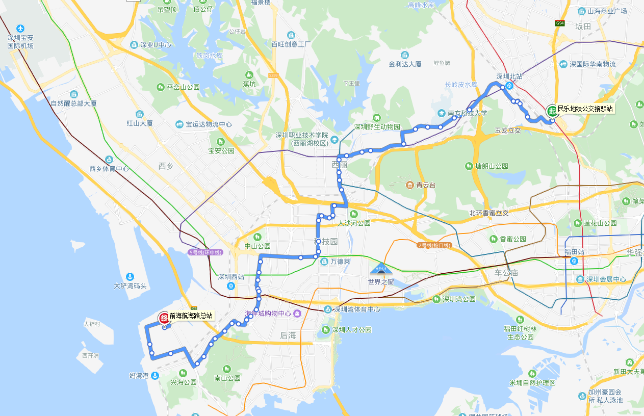 深圳公交81路上行路線圖