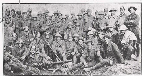 索姆河戰役紐西蘭奧克蘭第一步兵營士兵合影