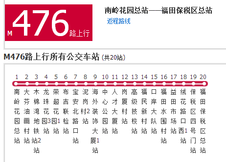 深圳公交M476路 深圳公交M476路