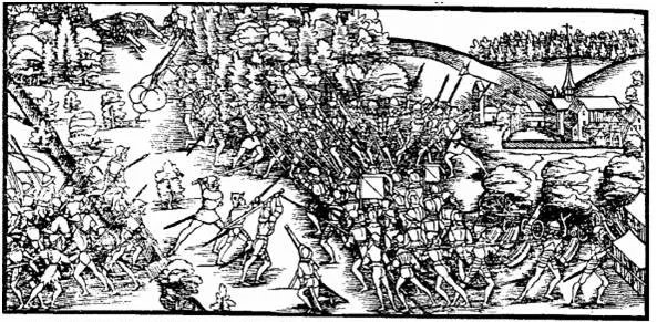 描繪第二次卡佩爾之戰的版畫