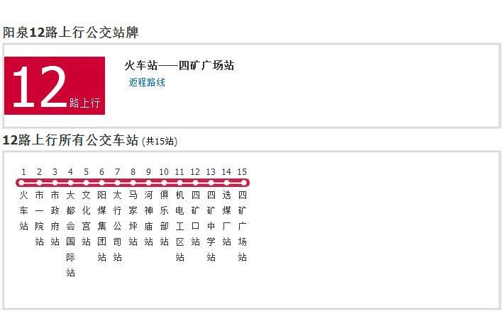 陽泉公交12路 陽泉公交12路