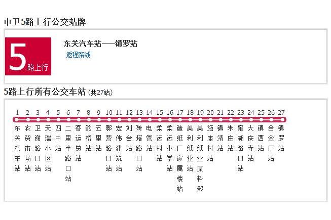 中衛公交5路 中衛公交5路