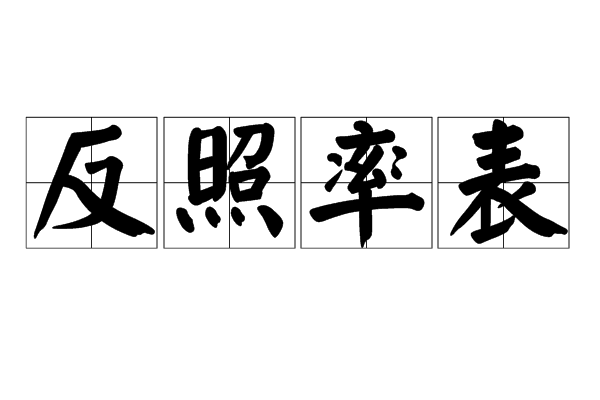 反照率表 反照率表
