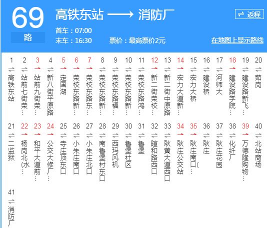 新鄉公交69路 新鄉公交69路
