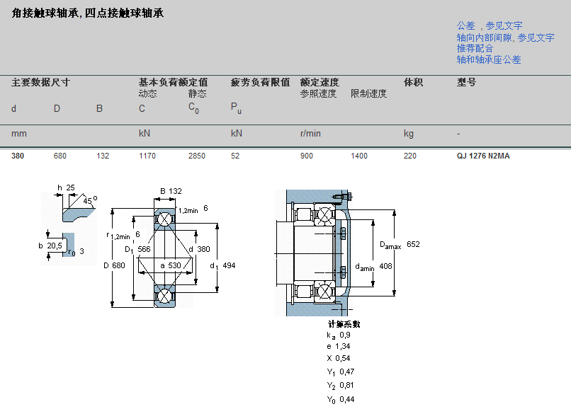 SKFQJ1276N2MA軸承 SKFQJ1276N2MA軸承