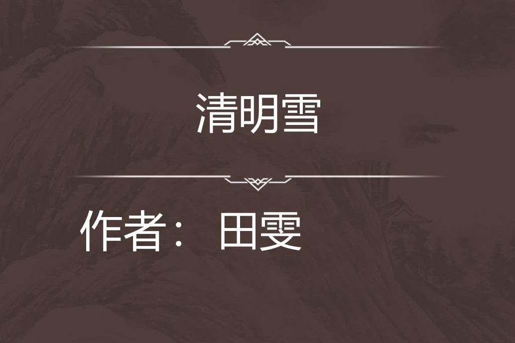 清明雪 清明雪