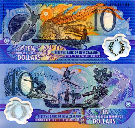 紐西蘭發行的塑膠鈔票
