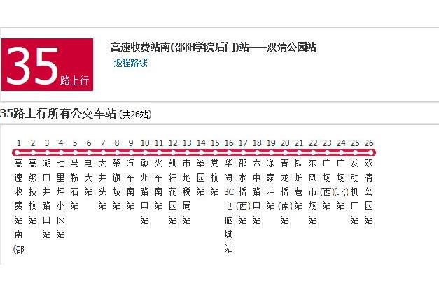 邵陽公交35路 邵陽公交35路