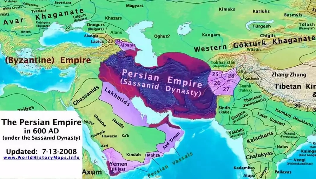 鼎盛時期的薩珊王朝 曾經擁有眾多阿拉伯附庸
