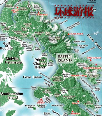 巴芬島地形圖