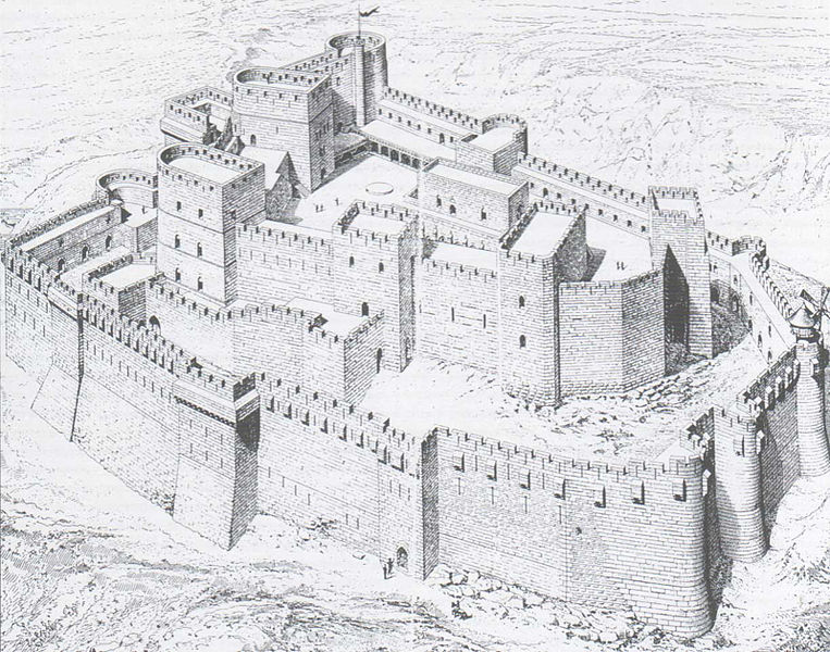 中世紀描繪的騎士堡