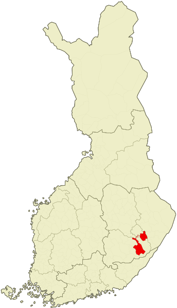 薩翁林納在芬蘭的位置