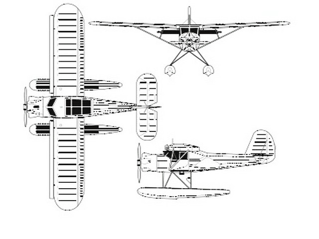 “飛龍1號”水上飛機三視圖