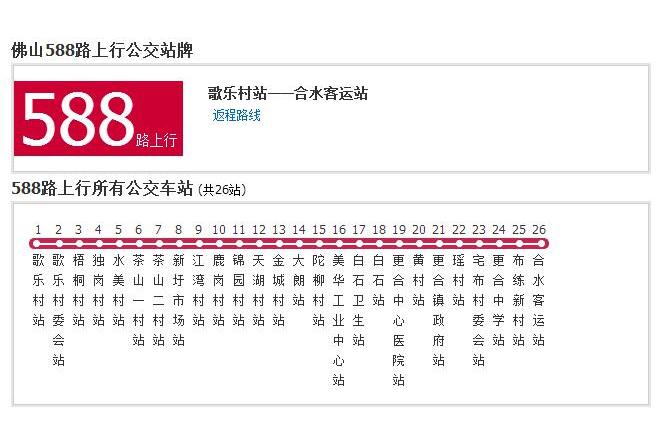 佛山公交588路 佛山公交588路