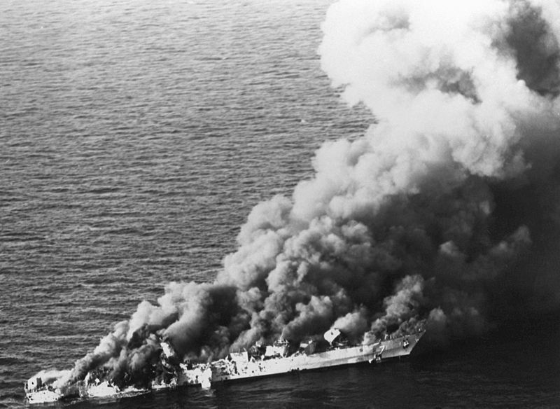 被魚叉飛彈擊沉的伊朗護衛艦薩罕德號