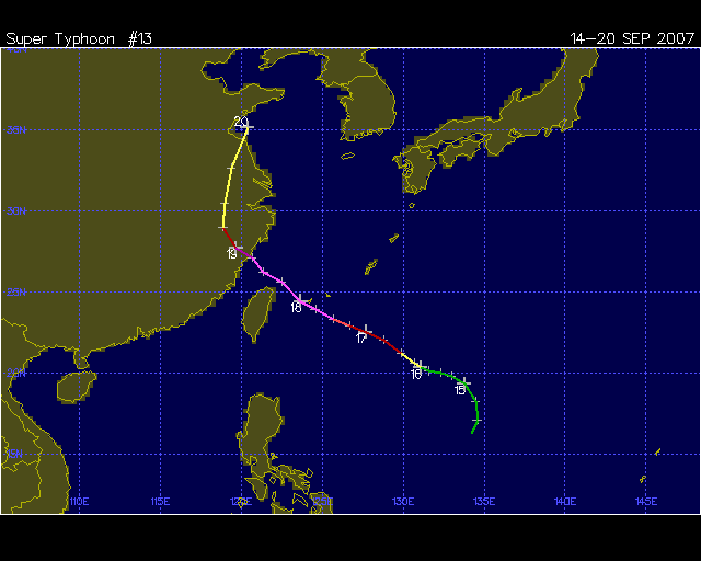 聯合颱風警報中心最佳路徑
