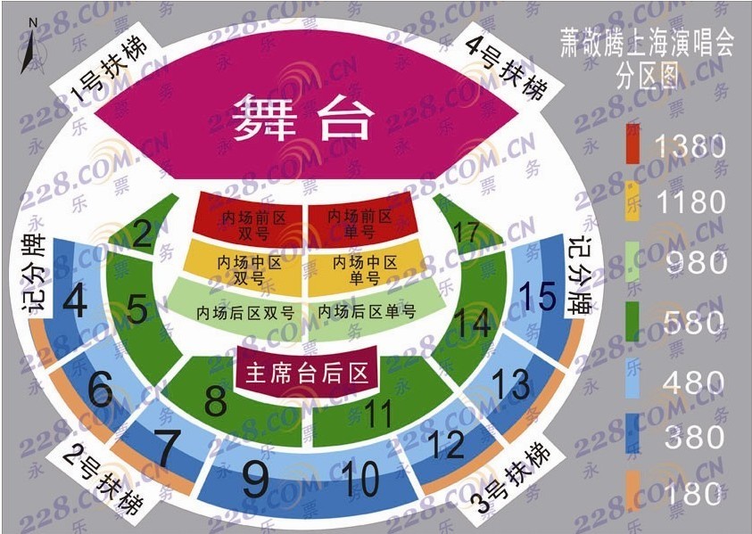 蕭敬騰上海演唱會座點陣圖