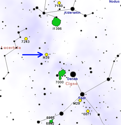 M39位置（右下天鵝座)