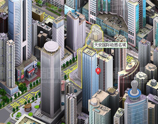 天安國際大廈3維地圖
