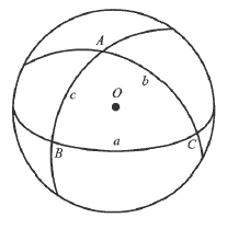 圖4球面三角形
