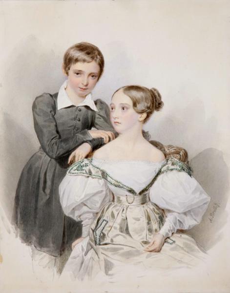 1830年12歲的亞歷山大和他的妹妹瑪麗亞女大公