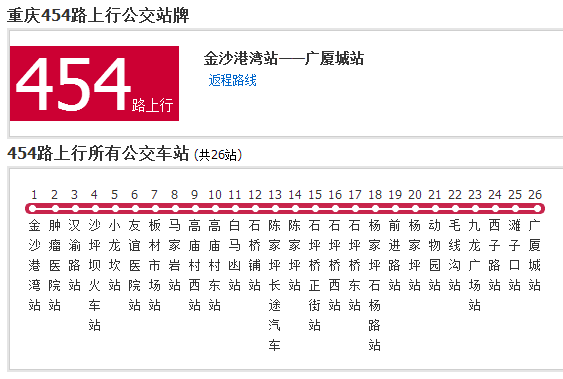 重慶公交454路 重慶公交454路
