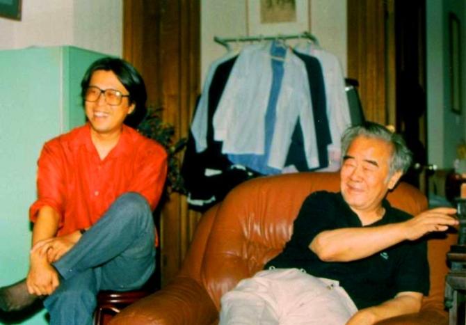 歡聲笑語--1991年臧伯良與恩師黃胄
