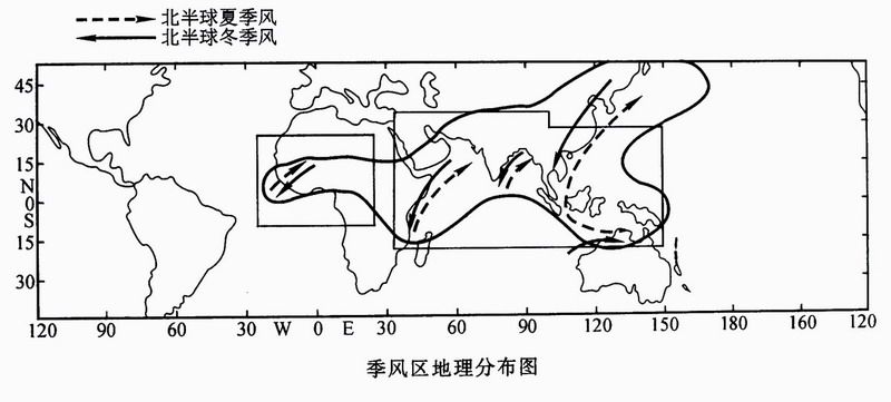季風地理分布圖1