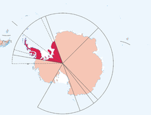 英屬南極領地在南極洲的地理位置