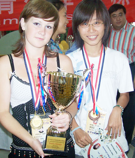 姚金蕊在第六屆世青賽上(右)