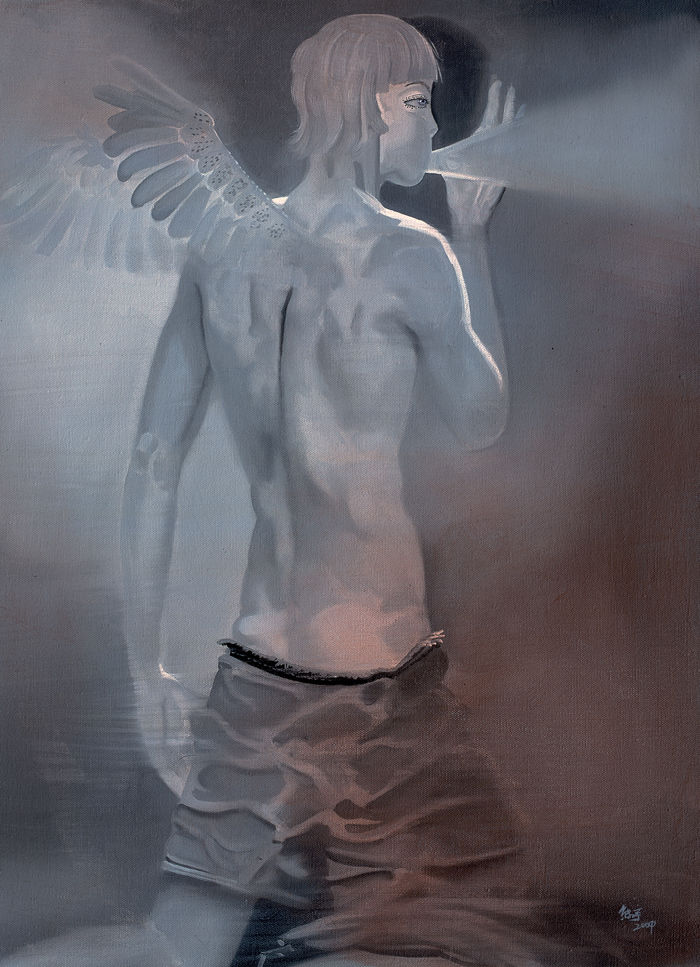 翅膀的光 布上油畫 80×60cm 2009