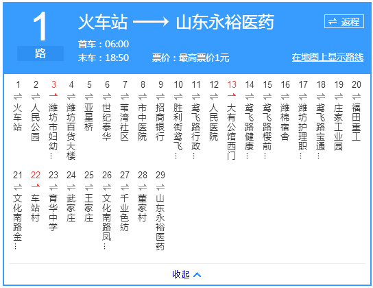 諸城公交1路 諸城公交1路