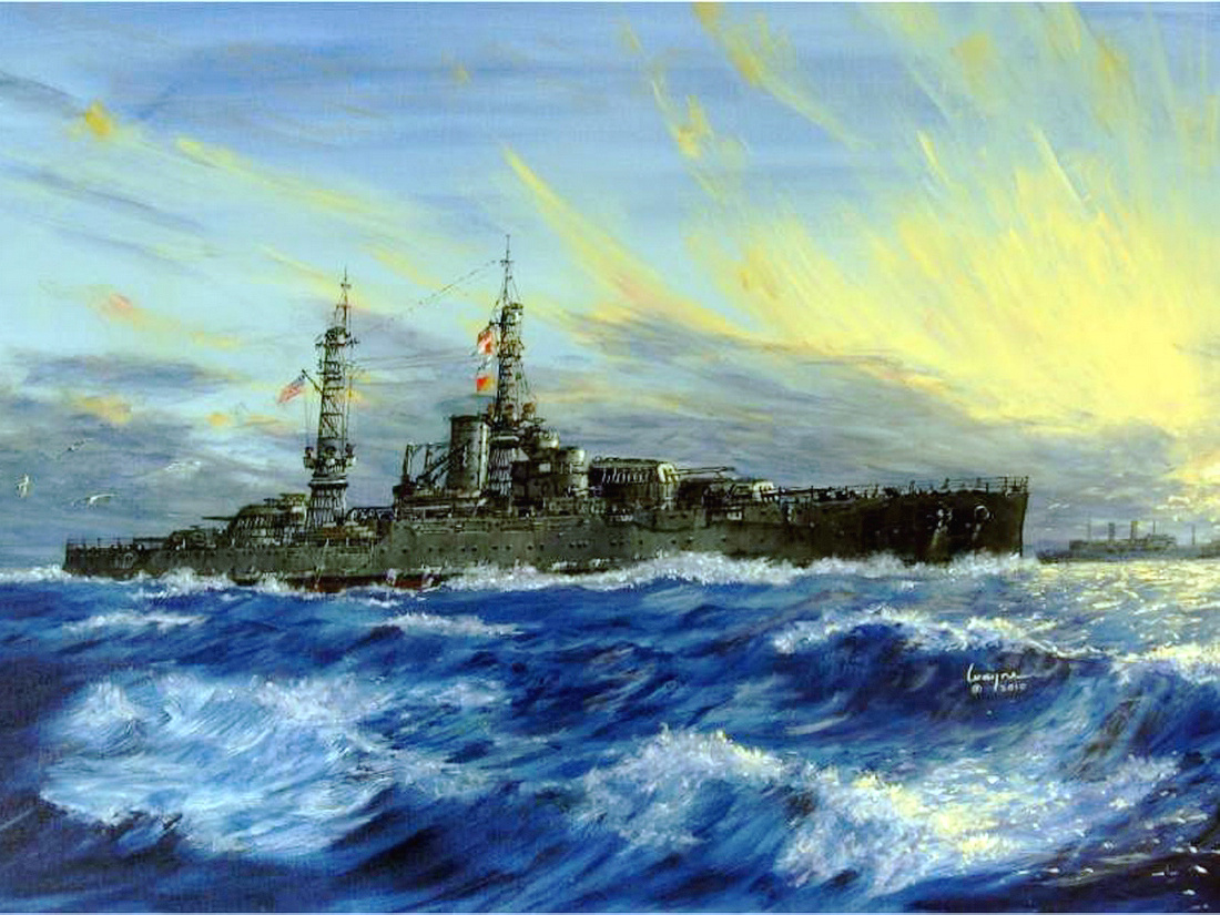 內華達號戰列艦油畫