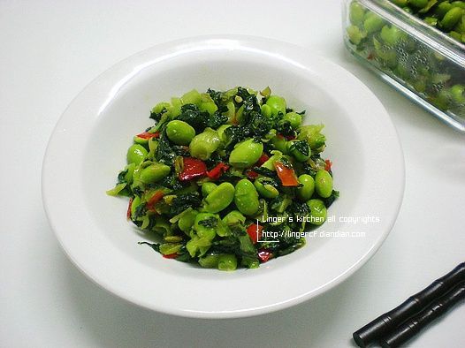 醃菜炒毛豆 醃菜炒毛豆