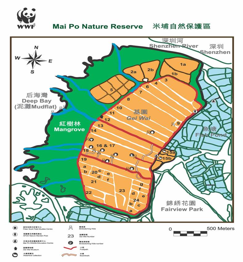 米埔位於香港的西北部