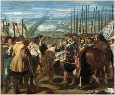著名的油畫 《布雷達受降》此情此景猶如西班牙帝國的迴光返照