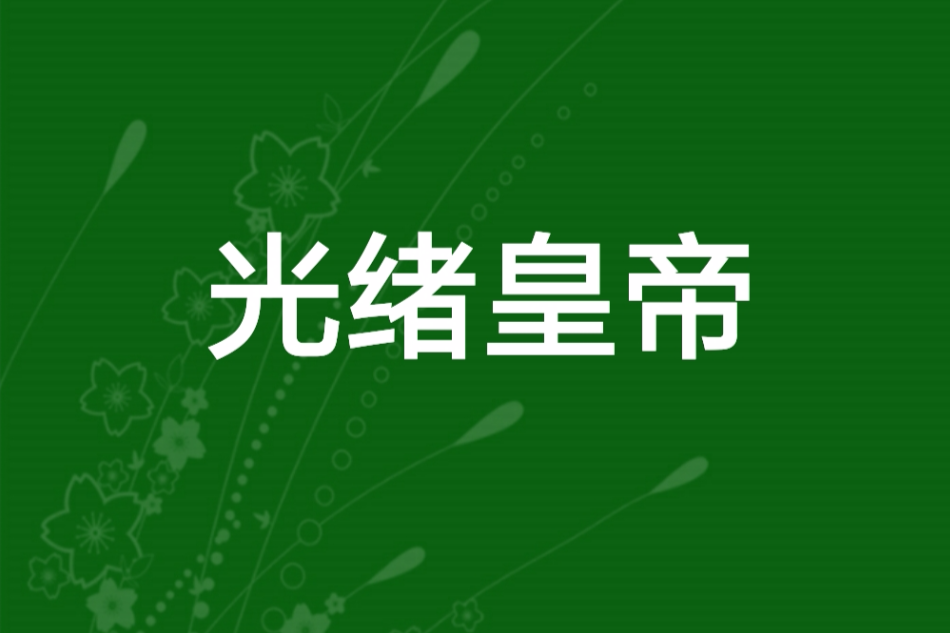 光緒皇帝(分手在雨季所著小說) 光緒皇帝(分手在雨季所著小說)