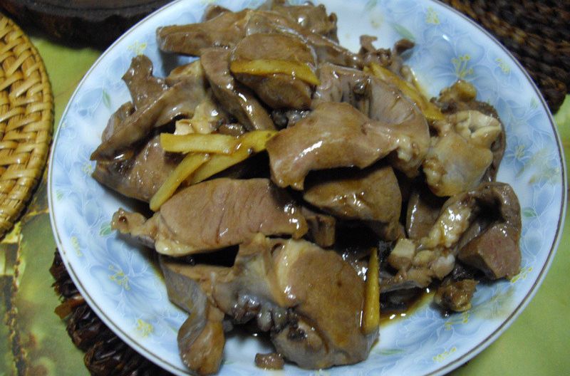 麻油炒豬心
