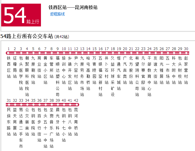 包頭公交54路 包頭公交54路