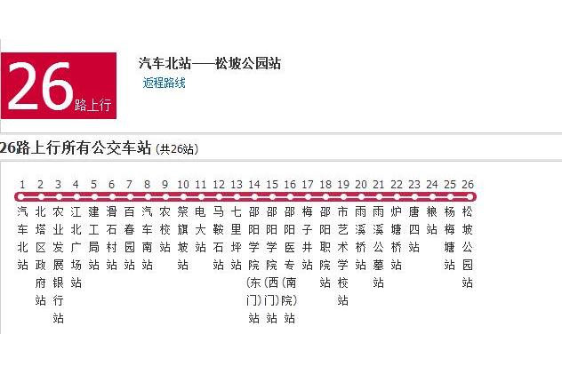 邵陽公交26路 邵陽公交26路
