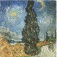 Road with Cypress and Star Road with Cypress and Star