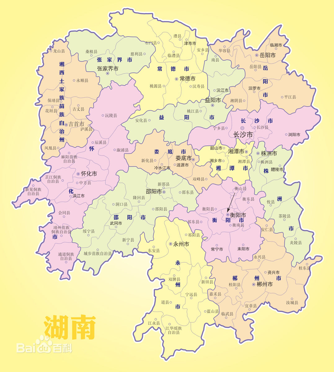 湖南政區圖