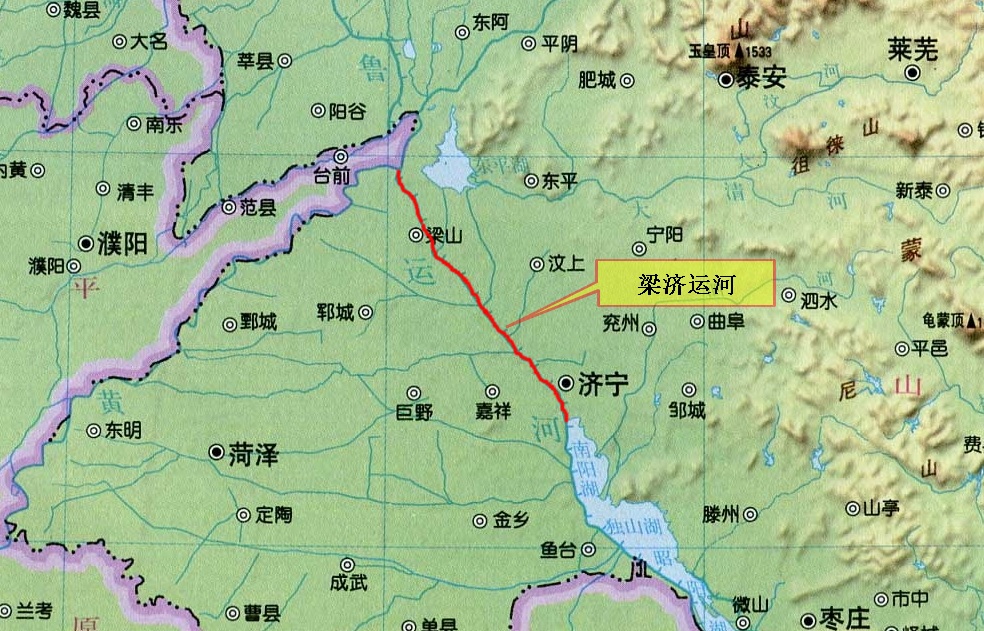 梁濟運河的位置