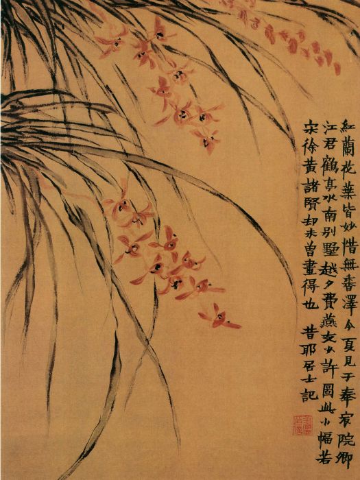 蘭花圖(清代金農創作的紙本墨筆畫) 蘭花圖(清代金農創作的紙本墨筆畫)