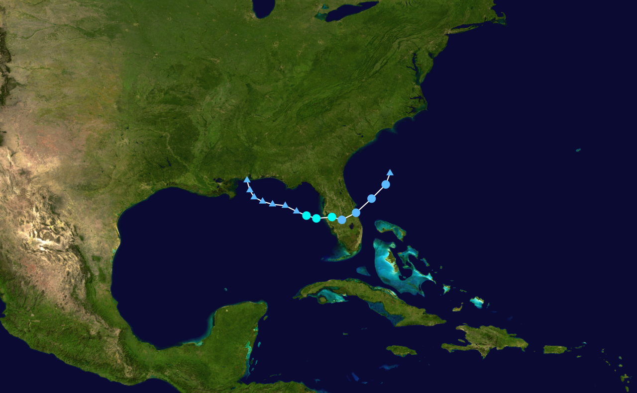 熱帶風暴艾米麗 路徑圖