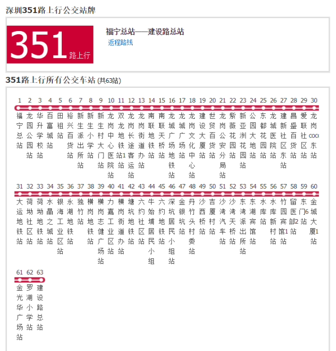 深圳公交351路 深圳公交351路