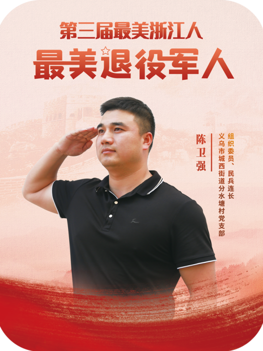 陳衛強(浙江省義烏市城西街道分水塘村黨支部組織委員、民兵連長) 陳衛強(浙江省義烏市城西街道分水塘村黨支部組織委員、民兵連長)