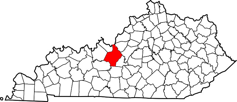 哈丁縣於肯塔基州內的地理位置