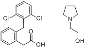 2-（（2,6-二氯苯基）氨基）苯乙酸1-吡咯烷乙醇鹽