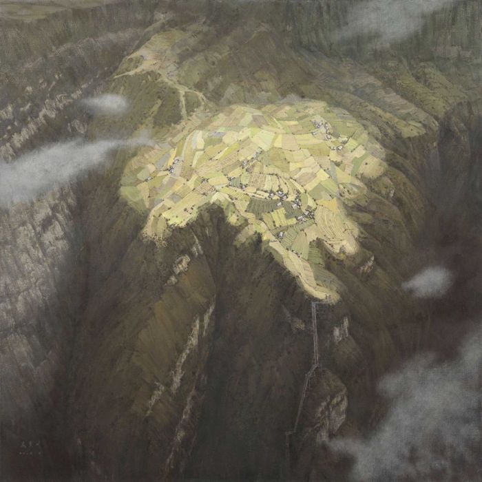 雲端上的春天——懸崖村紀事(懸崖村(侯寶川油畫)) 雲端上的春天——懸崖村紀事(懸崖村(侯寶川油畫))